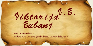 Viktorija Bubanj vizit kartica